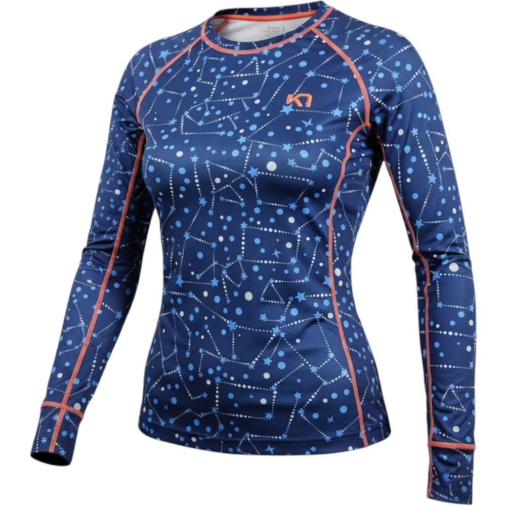 Kari Traa RARE Blue Constellation Print Long Sleeve Base Layer Top XS